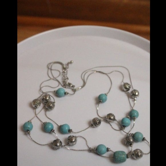 Silver/turquoise necklace - Picture 1 of 1